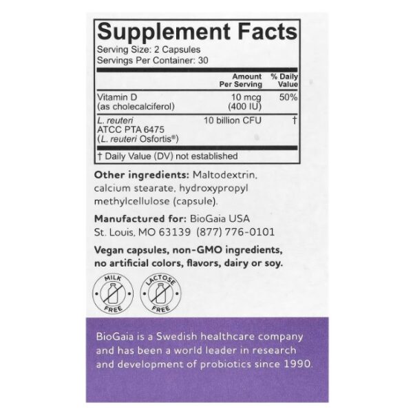 BIO GAIA, OSFORTIS CON VITAMINA D X 60 CAPS - Imagen 2