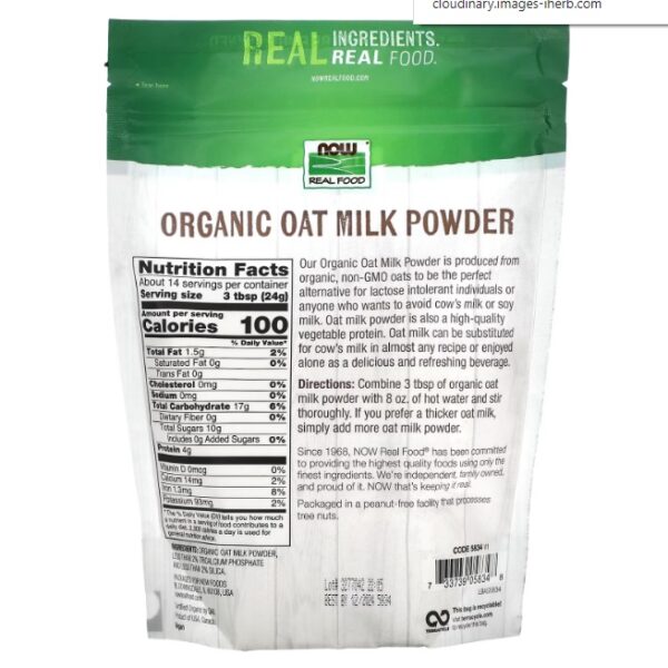 LECHE DE AVENA ORGÁNICA EN POLVO X 340 GR - Imagen 2