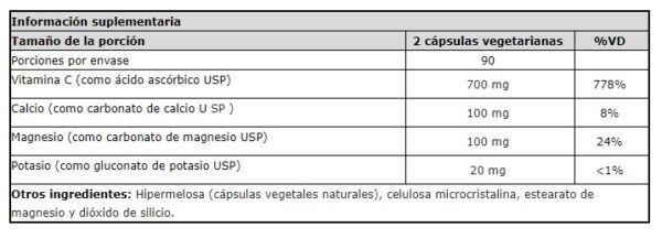 BUFFERED VITAMINA C X 180 TABS - Imagen 2