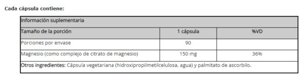 CITRATO DE MAGNESIO X 90 CAPS - Imagen 2