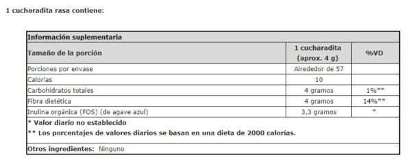 INULINA EN POLVO X 227 GR - Imagen 2