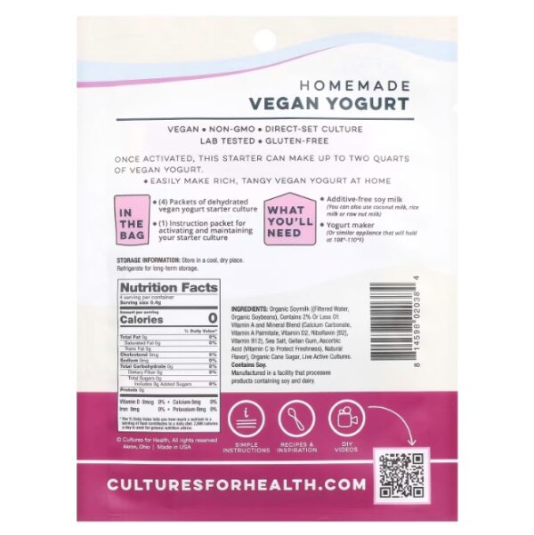 YOGURT VEGANO 4 PAQUETE X 1.6 GR - Imagen 2