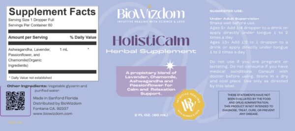 TINTURA HOLISTICALM X 2 OZ - Imagen 2