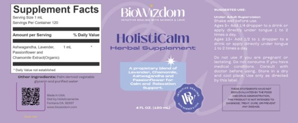 TINTURA HOLISTICALM X 4 OZ - Imagen 2