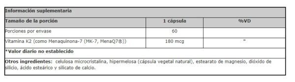 VITAMINA K2 X 60 CAPS - Imagen 2