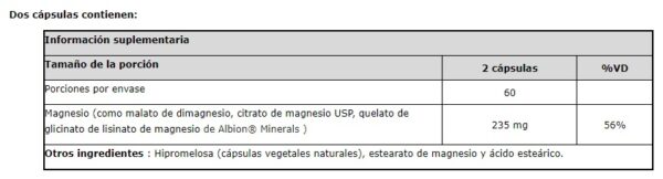 MAGNESIO QUELADO X 120 CAPS - Imagen 2