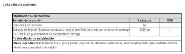 SULFORAPHANE ACTIVATED X 60 CAPS - Imagen 2