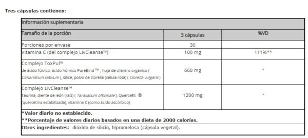 TOXIN PLUS MULTI FUNCION  DETOX X 90 CAPS - Imagen 2