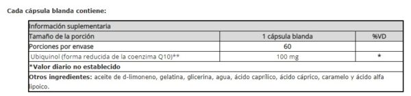 UBIQUINOL 100 MG X 60 CAPS - Imagen 2