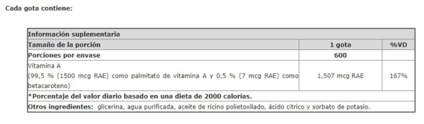 VITAMINA A MICELLIZADA X 1 FLOZ - Imagen 2