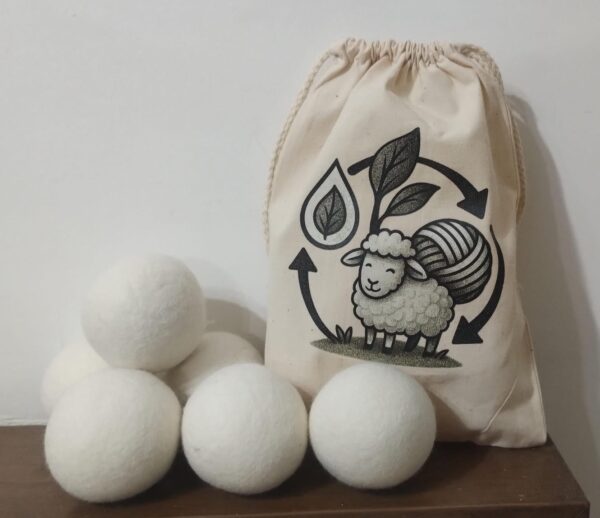 BOLAS DE LANA NATURAL PARA SECADORA (PACK X 6 UNIDADES)