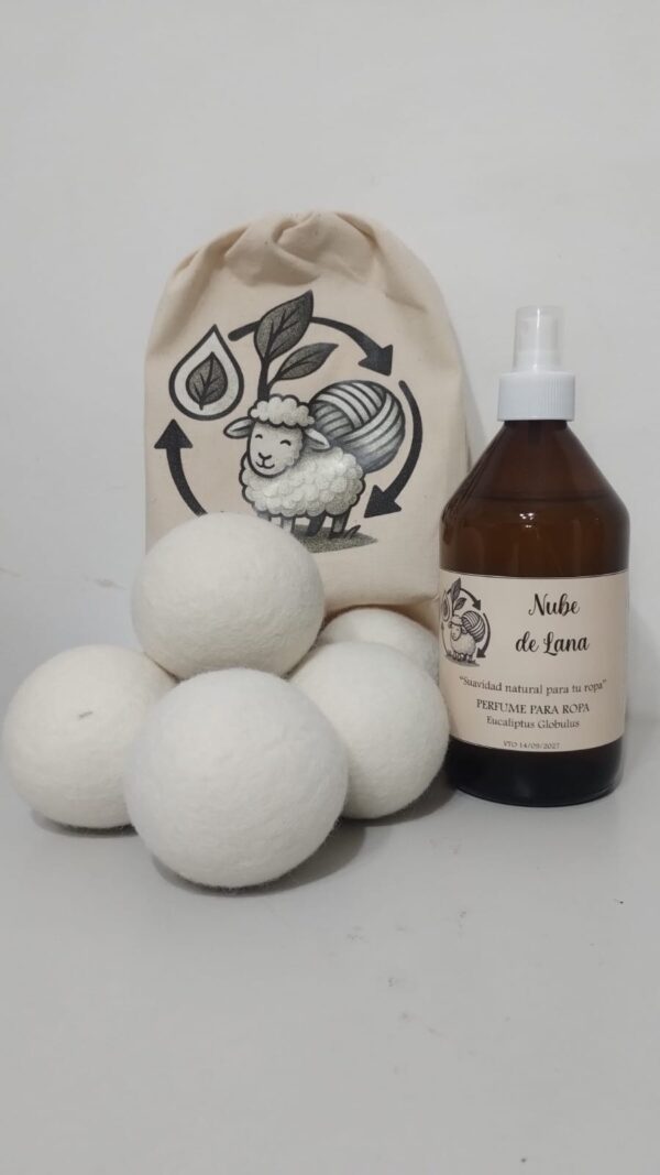 COMBO BOLAS DE LANA + PERFUME PARA ROPA - EUCALIPTUS GLOBULUS