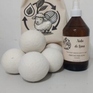 COMBO BOLAS DE LANA + PERFUME PARA ROPA - GERANIO