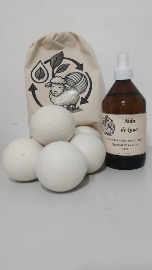 COMBO BOLAS DE LANA + PERFUME PARA ROPA - LIMÓN